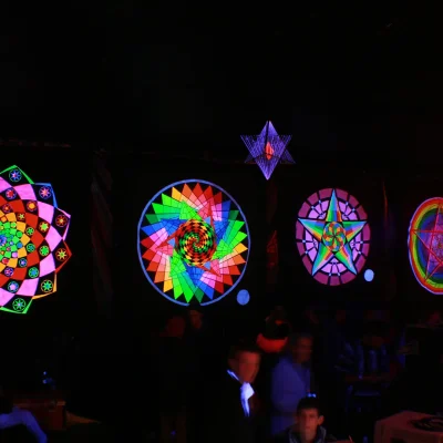 ...and inside Kyam Tent - &copy;Funky String Fings