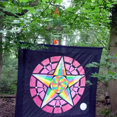 Purple Pentagram - &copy;Funky String Fings